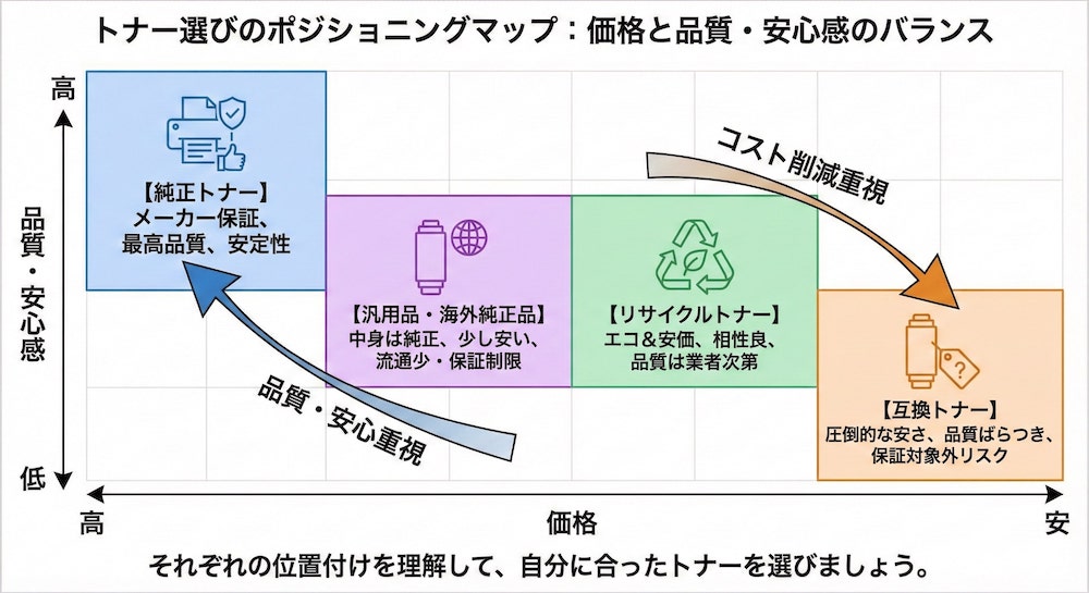 トナー選びのポジショニングマップ